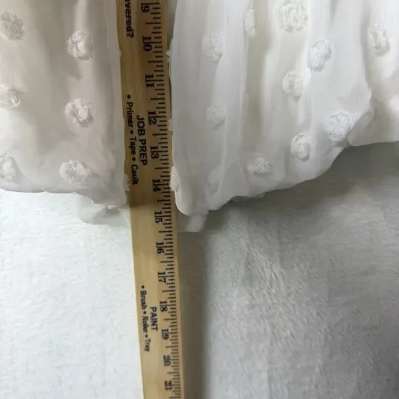 Audrey Parks x Francesca’s Off The Shoulder White Cropped Blouse Polka Dot Large - Picture 12 of 12